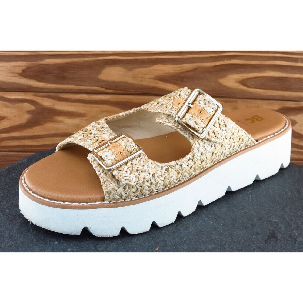 BC Sz 8.5 M Brown Slide Synthetic Women Sandals‎ 7846493